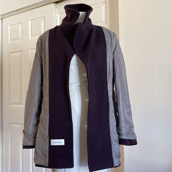 Calvin Klain Peacoat Wool Buttons Closure - Picture 7 of 8